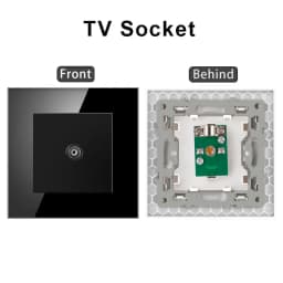 Cat6 rj45 wall socket network socket with TV wall data double socket telephone crystal glass panel rj45 network socket computer