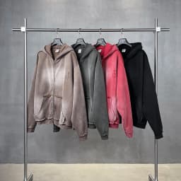 Men's Zip Up Hoodies Y2k Distressed Washed Oversize Cardigan Hoodie Plus Plush Tie-dye Fraying Hooded Sweatshirt Autumn Winter