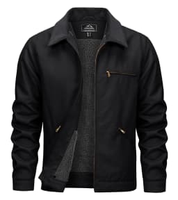 TACVASEN Heavy Duty Canvas Work Jackets Mens Construction Duck Retro Jacket Sherpa Waterproof Warm Winter Coats Cotton Pockets