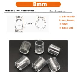 2.5/3/3.5/4/5/6/7/8/10mm PVC Round End Cap Cover Screw Thread Hook Cover Soft Plastic Caps Coat Hanger Anti Protective Sleeve