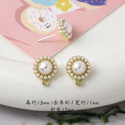 10pcs Pearl Stud Earrings Settings Handmade Roun Hollow Love Heart Earrings Connectors for DIY Jewelry Making Findings