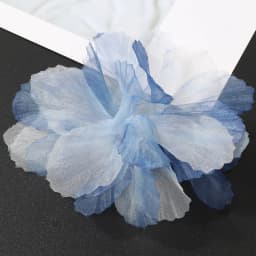 5PC 3D Organza Artificial Flowers Head For Home Wedding Decoration Gradient Bridal Headwear DIY Clothing Making Hair Accessories