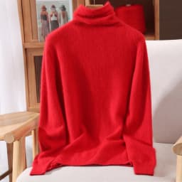 100% Pure Mink Fur Sweater Women's Pullover High Neck Knitted Sweater Autumn Winter New Item Pile Collar Thick Soft Base Sweater