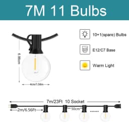 G40 String Lights Outdoor LED Festoon Fairy Patio Rope Garland Lamp Wedding Street Camping Garden Party Decoration Lights
