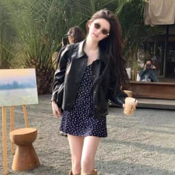 Women Faux Leather Coats Solid Jacket Turn Down Collar Long Sleeves Single Breasted Loose Moto Streetwear 2026 Autumn Winter