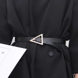 Women Thin Belt Simple Triangle Metal Buckle PU Leather Waistband for Lady Dress Jeans Decorative Skinny Waist Straps Girdle
