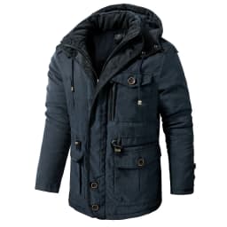 Winter Thick Warm Jacket Men Casual Thick Hooded Windproof Parka Solid Color Plus Size Multi Pocket Men Jacket USA SIZE S-2Xl