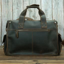 Vintage Mens Briefcase Genuine Cowhide Leather 15" PC Laptop Bag Crazy Horse Leather Business Messenger Bag Work Tote for man
