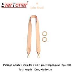EverToner Wide Shoulder Strap Adjustable Replacement Bag Strap Double-sided Solid Color For l-v neverfull Belts Bag accessory