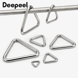 10Pcs 3-5x15-50mm 304 Stainless Steel Triangle Ring Buckle for Dog Harness Leash Webbing Bag Strap Junction Connector Hardware