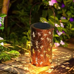 1PC Iron Solar Lantern Outdoor, Pathway Garden Light with Auto On/Off, Waterproof Decorative Lighting for Yard/Patio