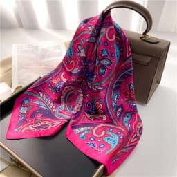 2025 New Paisley Print Small Square Scarf Soft Satin Silk-like Thin Neck Scarf Mature Style Sunscreen Headscarf For Women