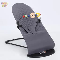 3-height Adjust Baby Rocking Chair Foldable Swing Chair for Newborn 0-12 Months Adjustable Baby Bouncer Rocking Chair with Toys
