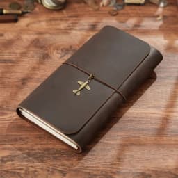 A5 Three Fold Journal Real Leather Notebook Refillable Vintage Style Diary Traveler Note Books Back to School Gift