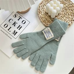 Women's Pure Color Knitted Woolen Gloves Winter Windbreaks Student Riding Split Finger Thick Warm Gloves Couple Christmas Gifts