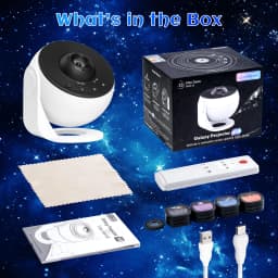 Galaxy Projector for Bedroom Pro Version HD 12 in 1 Film Discs Star Projector Galaxy Light Planetarium Projector with Timer White Noise 360 ° Rotation Bluetooth Remote Control