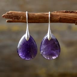 Classy Designer Hook Natural Stone Dangling Huggie Woman Waterdrop Earrings Elegant Gems Jewellery Creative Gifts