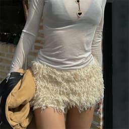 Womens Fuzzy Shorts Slim Fit Summer Solid Casual Booty Hot Pants Elastic Waist Mini Shorts Streetwear Female Micro Shorts