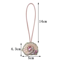 3D Beaded Patch Sequin Rhinestones Pearl Conch Cloth Patch Pendant Lanyard Decorative DIY for Bag Keychain Beading Applique