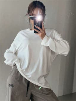 Women Basic Long Sleeve Loose O-neck T-shirt Autumn Winter Solid Color Tee Top Streetwear