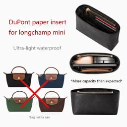Bag Organizer Insert For Longchamp Mini Dupont Paper Bag Insert Storage Lightweight Bag Support Waterproof Bag Accessory