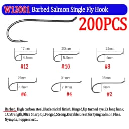 200pcs Barbed and Barbless Fishing Fly Hook Nymphs Pupa Egg Fly Dry Fly Wet Fly Jig Nymph Hook Caddis Streamer Fly Tying Hook