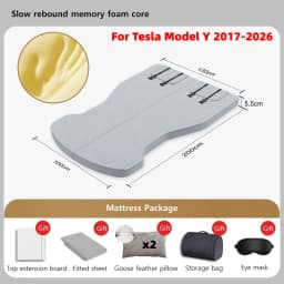Car Mattress for Camping Trunk Memory Foam Mattress Foldable Memory Foam Car Bed Non-Slip Design for Tesla Model Y 3 2021-2026