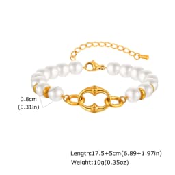 Chunky Bold Toggle Bracelets for Women, Stainless Steel OT Buckle Link Chain Bracelet Gold Plated Tarnish Free