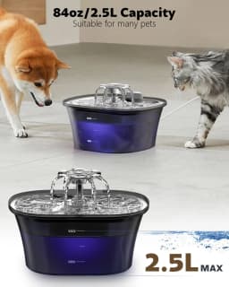2.5L USB Pet Water Feeder Automatic Smart Drinker Water Auto Feeder Bowl Cat Dog Drinking Fountain Water Fountain(No 5V 1A Plug
