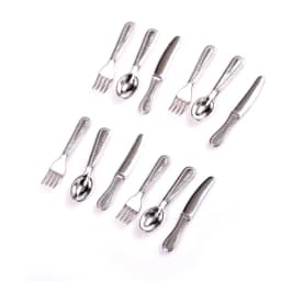 1:12 Dollhouse Miniatures Mini Kitchen Tableware Wooden Knife And Fork Metal Pot Set Doll House Toys Decor Accessories