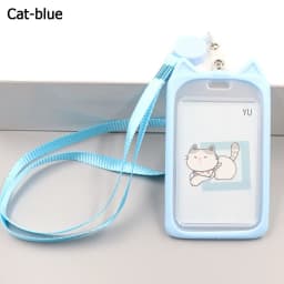 1Pc Cartoon Cat Card Holder Candy Color ID Card Sleeve Retractable Reel Lanyard Identity Credit Cover Case Bank Bus Card Case