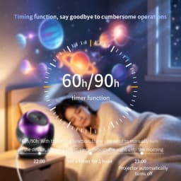 24Pattern Galaxy Ocean Projector 360° Rotatable Projection Stand Built-in Sleep Sounds Bedside Night Lamp Bedroom Decor Kid Gift