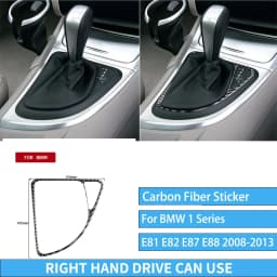 For BMW E81 E82 E87 E88 1 Series Interior Accessories 2008-2013 Gear Shift Knob Dashboard AC Outlet Carbon Fiber Cover Stickers