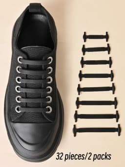 16Pcs/Pack White Silicone No Tie Shoe Laces Stretch Shoelaces For Sneakers Casual Shoes Sports Shoes Combat Boots