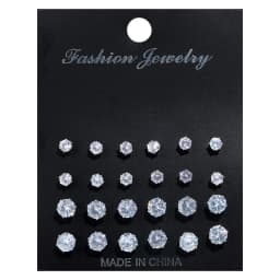 12 Pair/Lot White Shiny Wedding Stud Earrings Set for Women Men Cubic zircon Jewelry Accessories Minimalist Earring Jewelry Gift