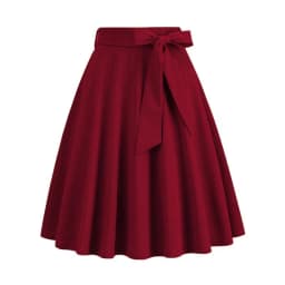 Women Retro Vintage Midi Long Skirt Solid Elegant Faldas High Waist A Line 50s Swing Skirts
