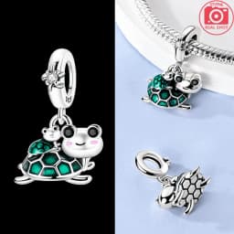 925 Sterling Silver Ocean Series Blue Turtle Starfish Shell Fit Original Bracelet Charms for Women diy Fine Jewelry Gifts
