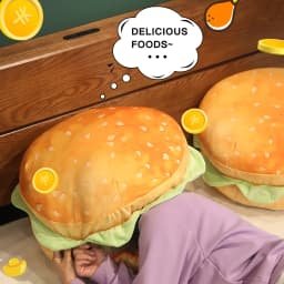 Realistic Burger Pillow Cushion-Fun Prank Gift Office Chair Pad Cheeseburger Pillow Hamburger Plushie Pillow Gift For Kids