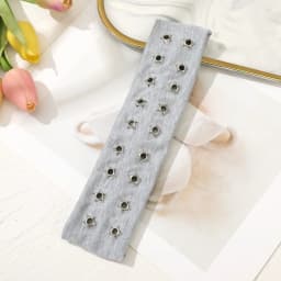 New Metal Rock Hollow Eyelet Elastic Headband Star Air Eye Studded Headbands Fabric Wide Hollow Eyelets Hair Bands Punk