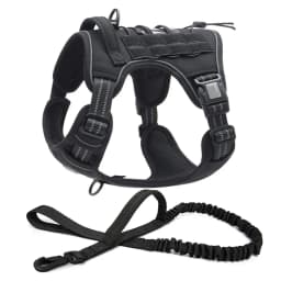 Reflective Tactical Harness For Large Small Dogs Training Vest Leash Pet Harness And Leash Set For Dog Outdoor Adjustable Padded