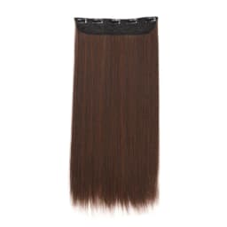 24Inch Synthetic Long Straight 5 Clips One Piece Invisible Hair Extensions Black Brown Hairpiece for Women