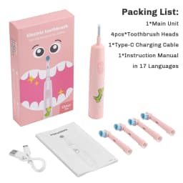 Smart Rotating Electric Toothbrush, Rechargeable Rotary Toothbrush with 4 Heads, Electric Toothbrush for Adults Soft Replacement