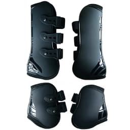1 Set Horse Leg Guard PU Neoprene Protective Boots Adjustable Horse Splint Boots Leg and Support for Training Riding Jumping