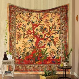 Purple Tree Of Life Tapestry Wall Hanging For Bedroom, Cafe, Studio Decor - Psychedelic Boho Style Home Decoration