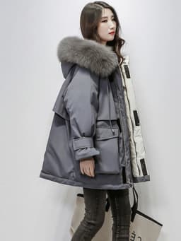 Fitaylor Large Natural Fox Fur Hooded Winter Jacket Women 90% White Duck Down Thick Parkas Warm Sash Tie Up Snow Coat