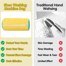 Shoe Washing Machine Bag Laundry Washer Dryer Reusable All Shoe Types Sizes Zipper Closure Padded Fluffy Fibers Sneaker Cleaning