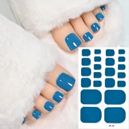1Sheet=22Tips Glossy Red Toe Nail Stickers Full Cover Solid Color Press On Toenails Patch UV Baking Free Foot Gel Polish Wraps #