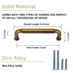 5 Inch (128mm) Hole Center Cabinet Pulls Antique Brass Zinc Alloy Kitchen Drawer Pulls Dresser Knobs Drawer Handles Hardware