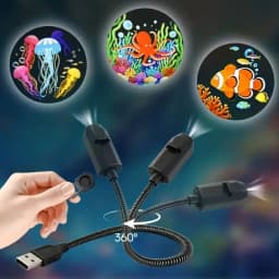USB Projector Light LED Night Lamp 5V USB Plug-in Night Lights Marine Animals More Pattern Designs Projection for Wall Ceiling