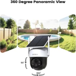 Renewed AOSU 5000mAh 3MP Solar Camera Outdoor Wireless Two-way Audio Security Camera Auto Tracking Solar Panel PTZ CCTV Camera